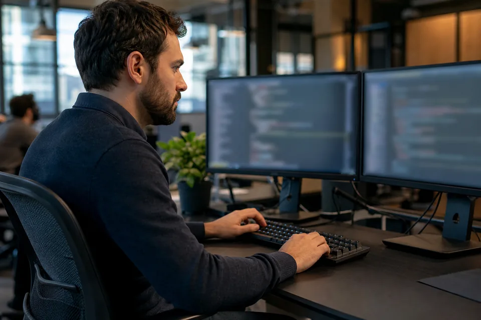 Developer working on a platform codebase